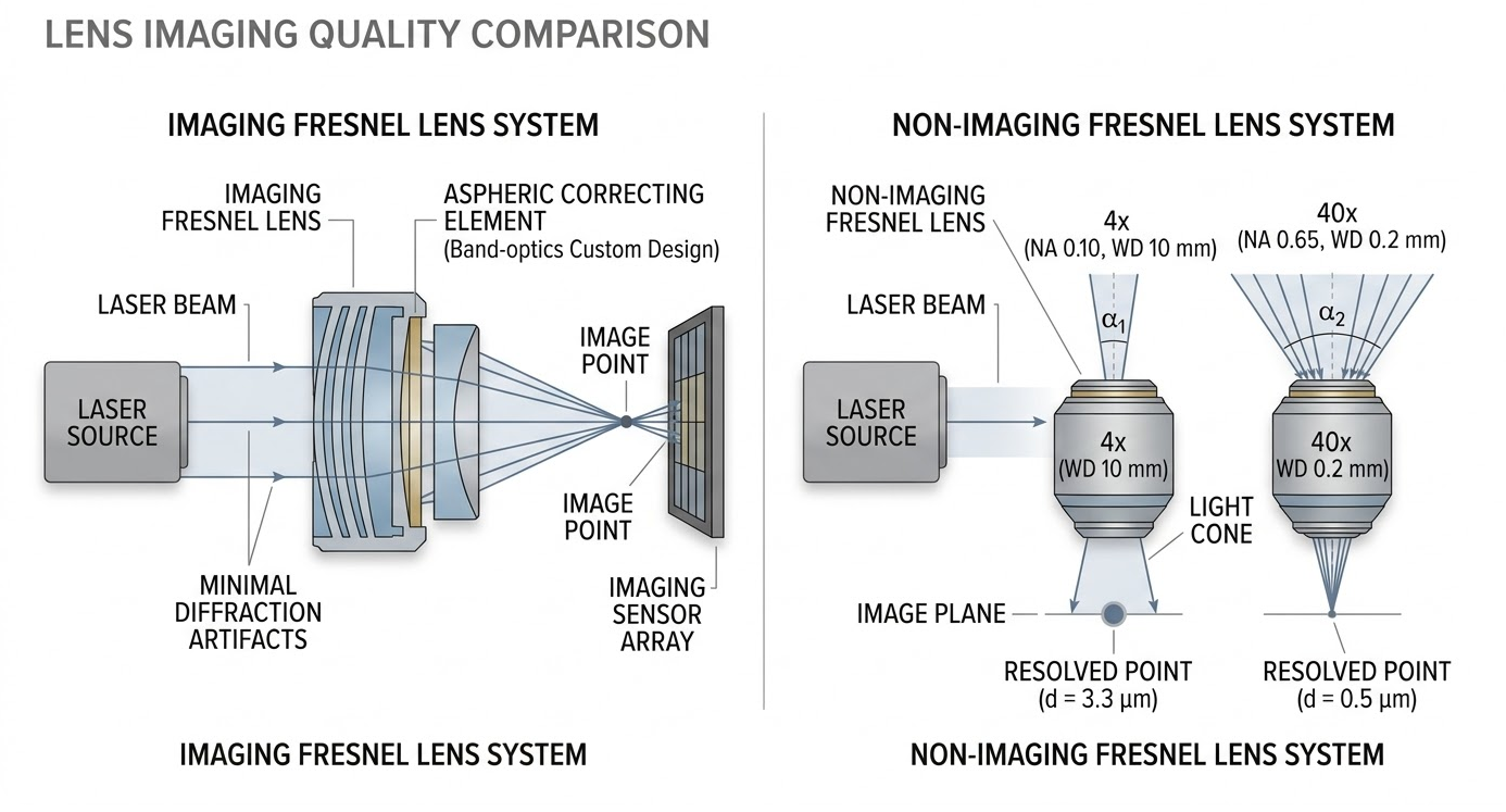 Imaging vs. Non-Imaging Fresnel Lens Quality
