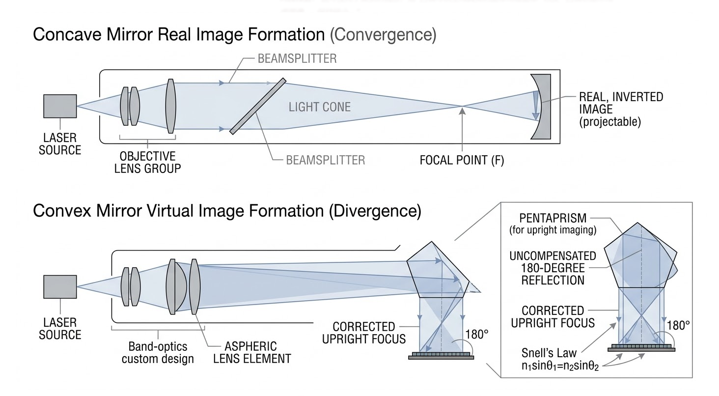 Microscope objective oil immersion light dispersion Snells Law vs total internal reflection TIR formula diagram for geometry educatio
