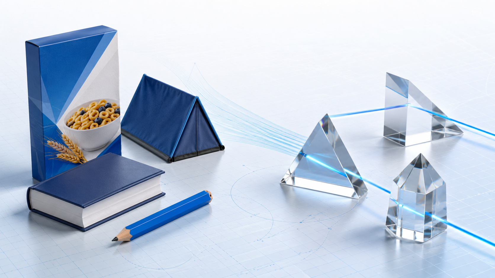 Real-life prism examples and precision optical prisms used to control light