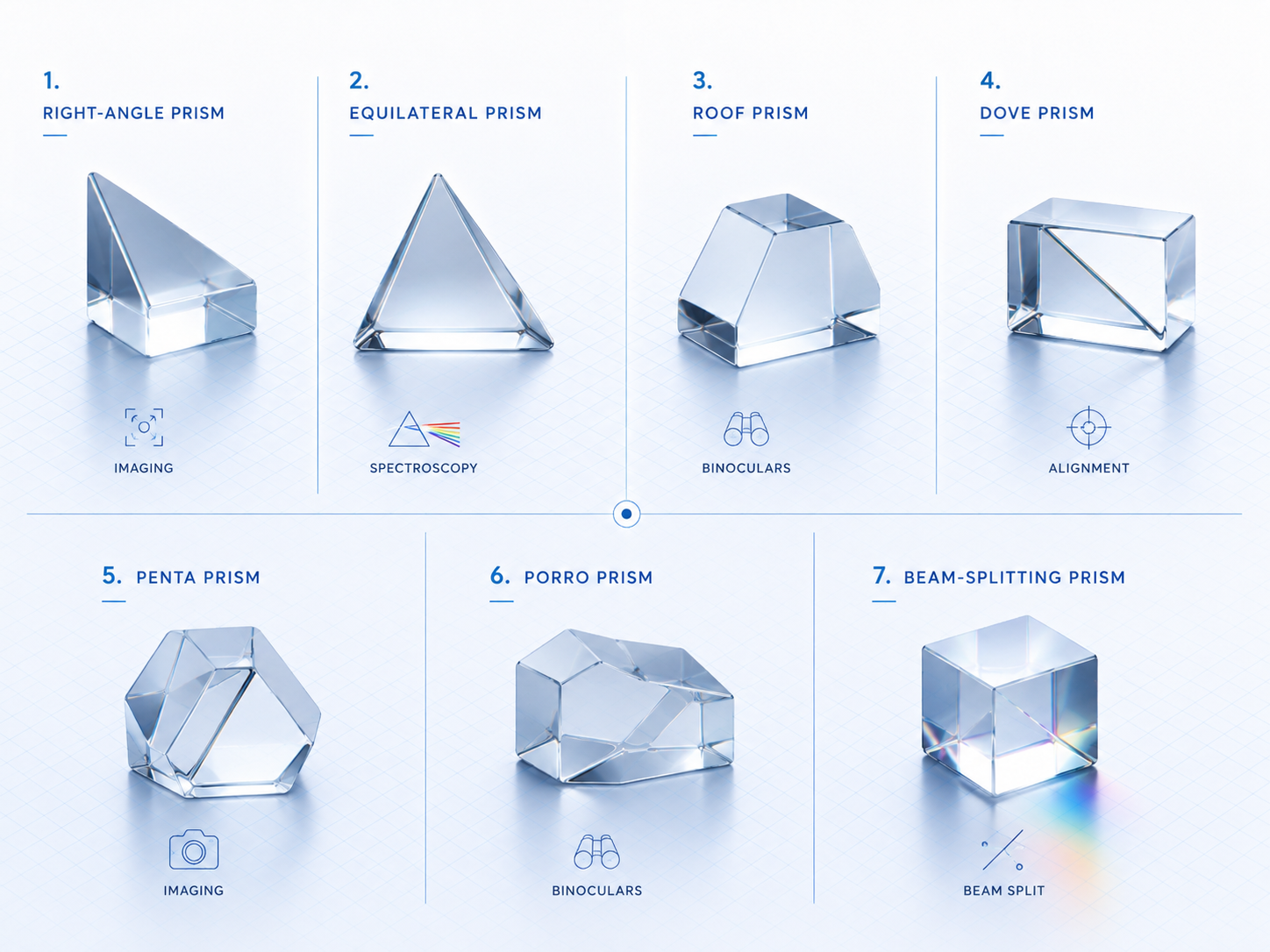 types of optical prisms and their applications