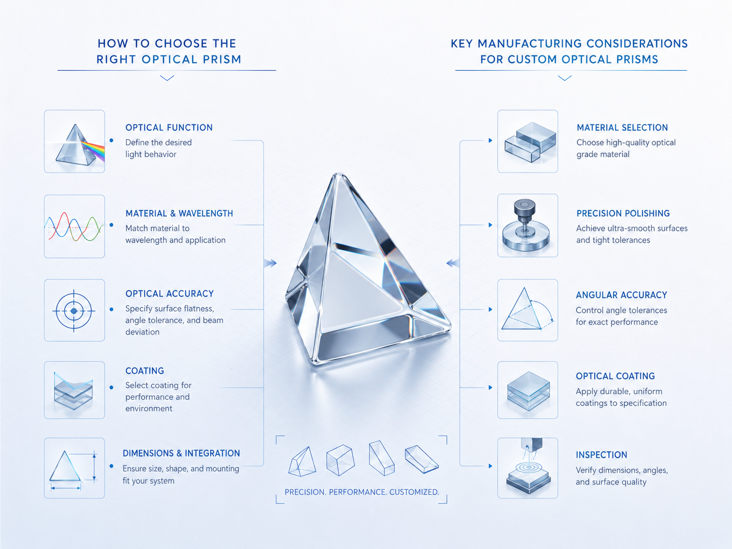 optical prism selection and custom prism manufacturing considerations